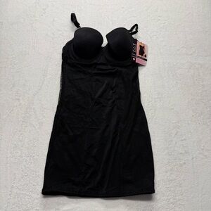 FIT Retro Hollywood Shapewear Slip Black Body Shaper Dress L